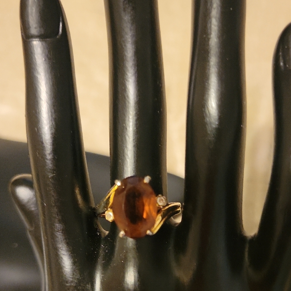 Timeless Brown and Gold Cabochon Ring